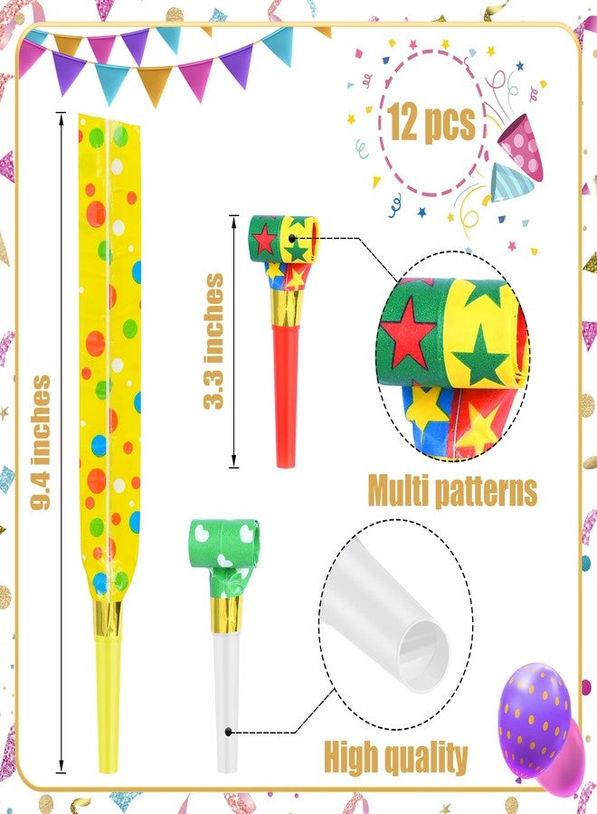 Twavang 12 Pcs Party Blower Colorful Blowouts Noisemakers Birthday Blowouts Whistles for Party Favors(Colorful Paper Roll) - Image 2